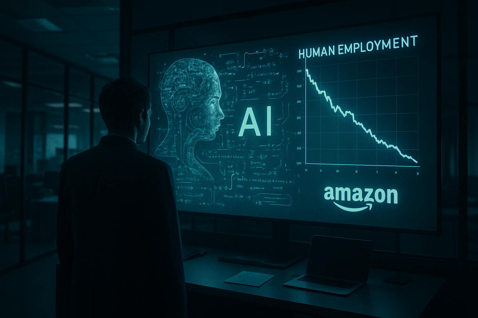 AIによる人員削減を示すグラフの画像