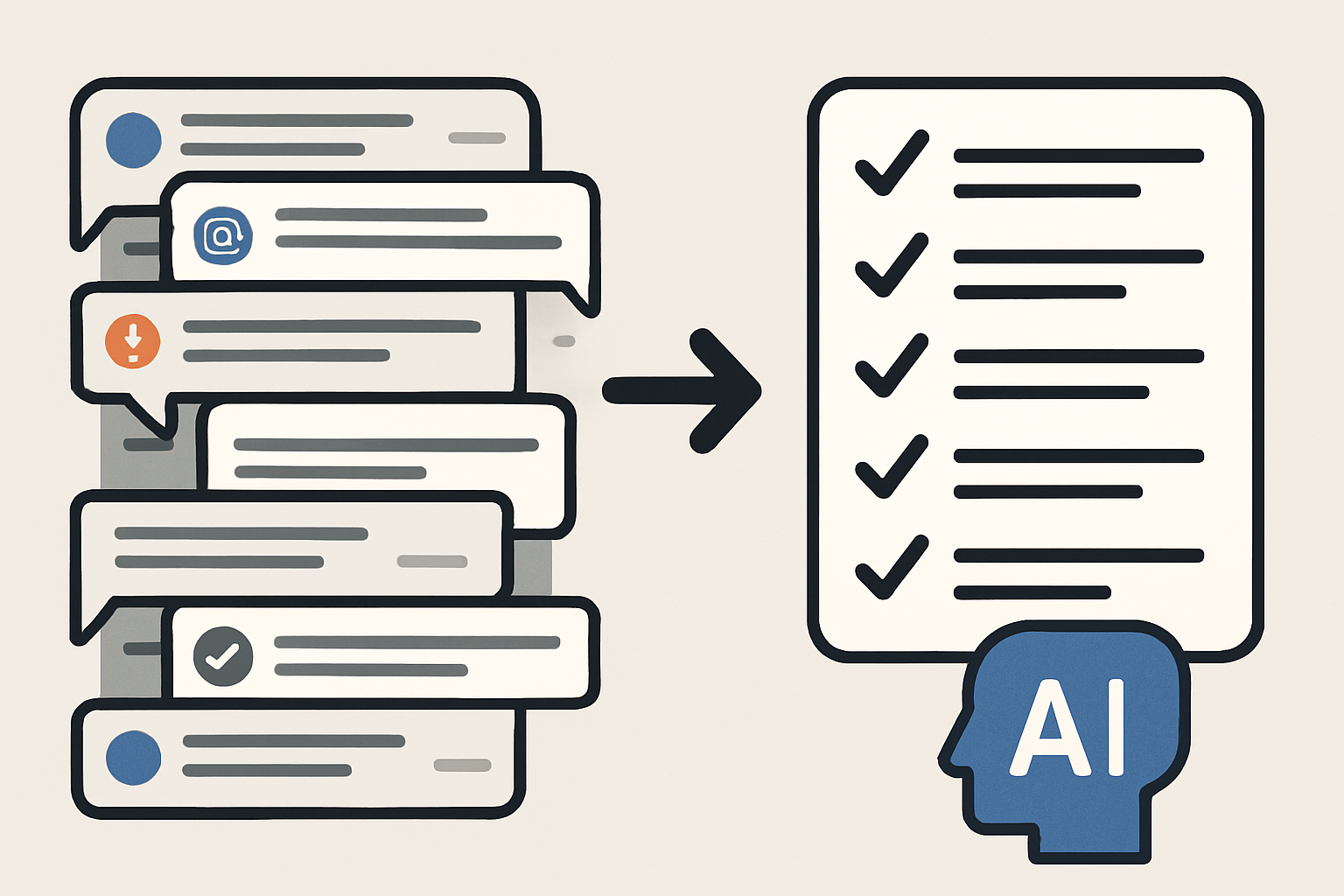 AIによる業務効率化：メッセージの要約とアクションリスト化