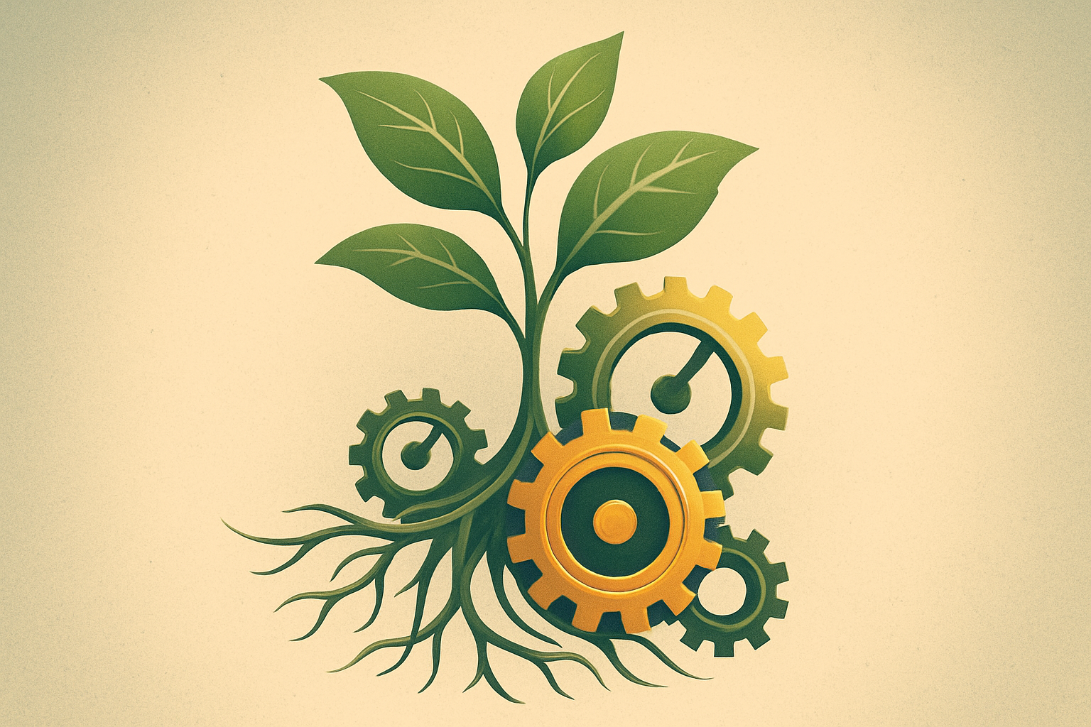 オーガニックとインオーガニックの概念を象徴するイラスト