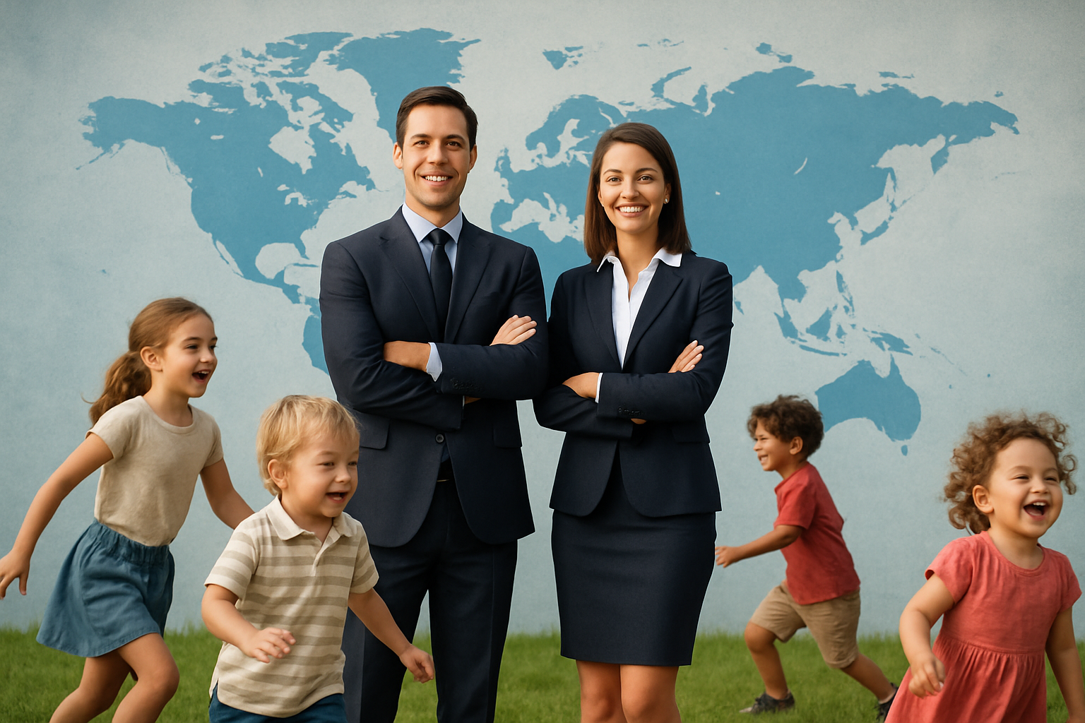 駐在員がグローバルに活躍しているイメージ