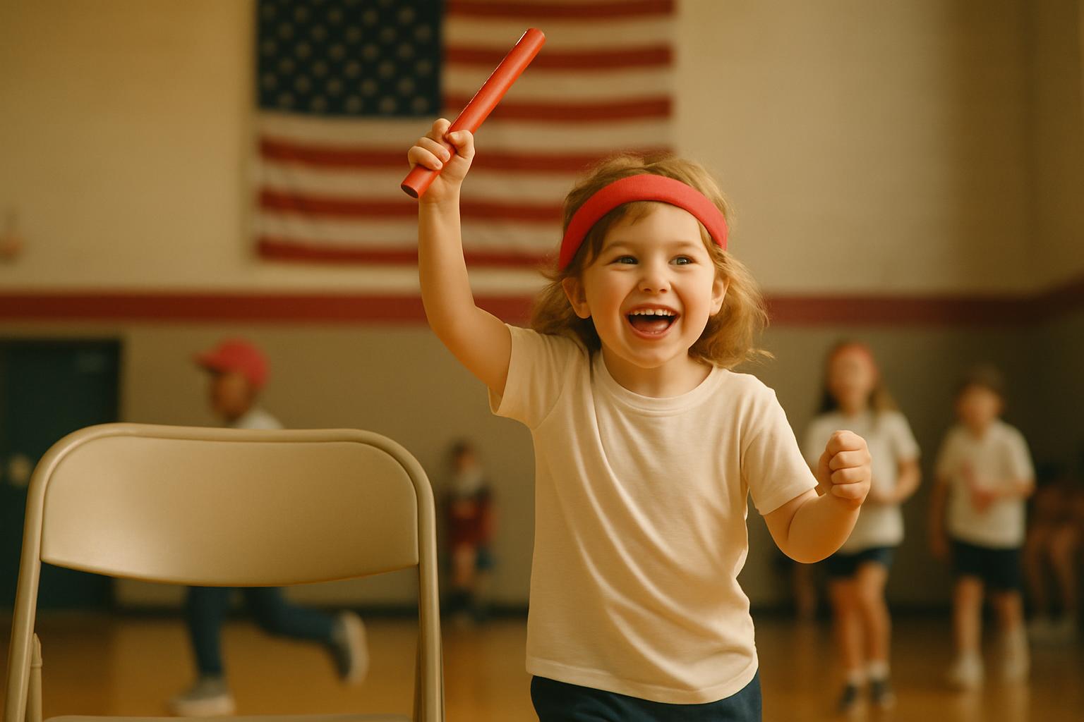 子供の学校行事のイメージ。空席が親の不在を暗示