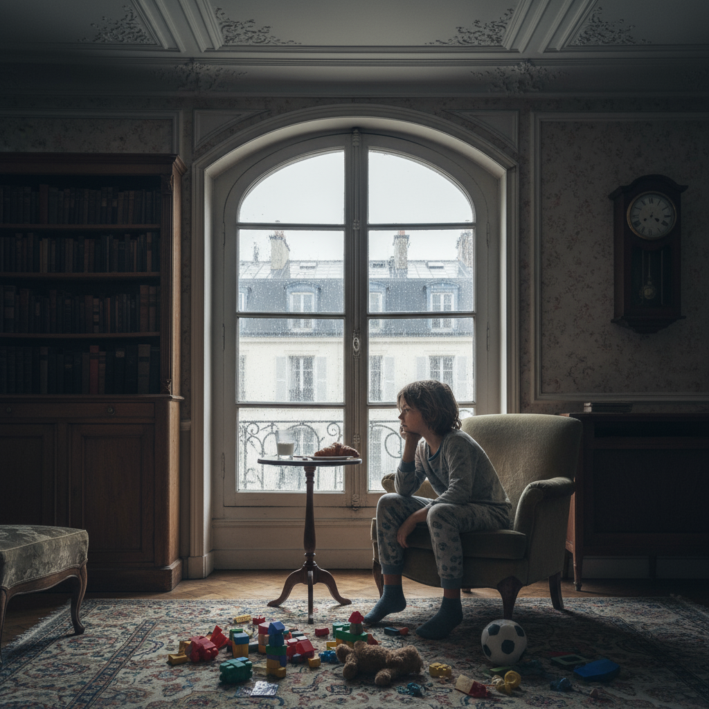 フランスの学校の休みで子供が退屈している様子