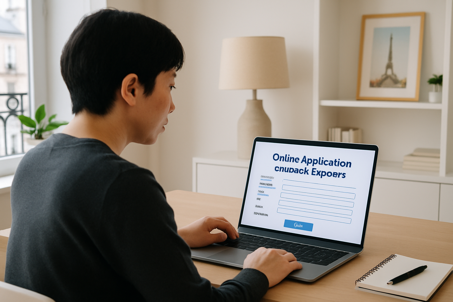 PCで申し込みをしている親の様子