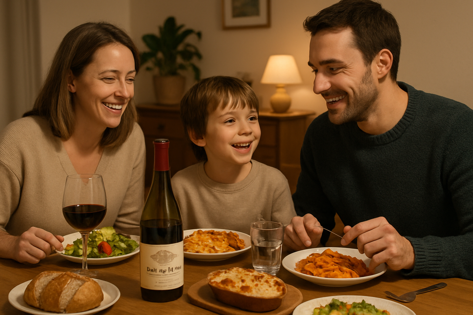 駐在員家庭の食卓のイメージ